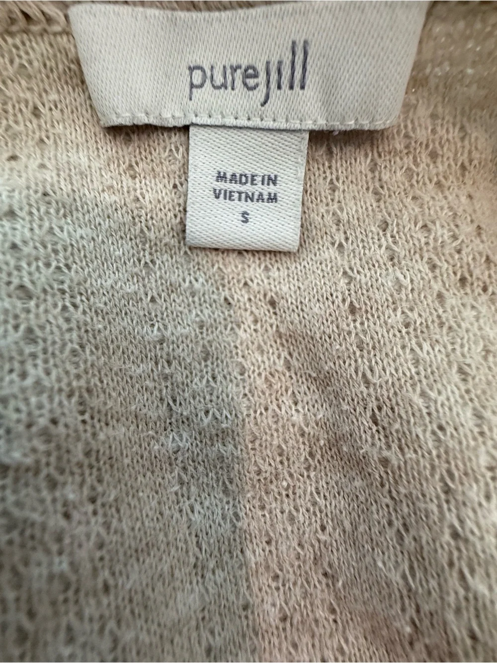 J. Jill Light Cream Open-Front Textured Cardigan